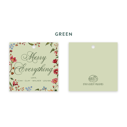 Holiday Floral Merry Everything Tags
