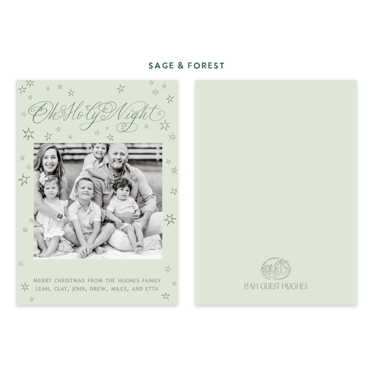 Oh Holy Night Stars Holiday Card