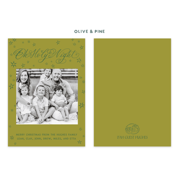 Oh Holy Night Stars Holiday Card