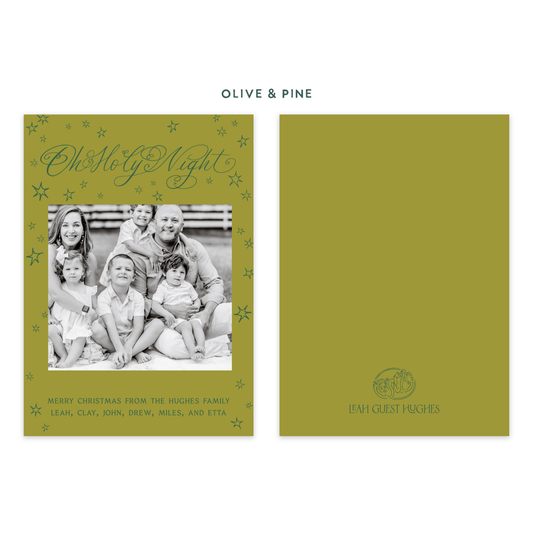 Oh Holy Night Stars Holiday Card
