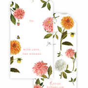 Bordered Dahlias Gift Tags