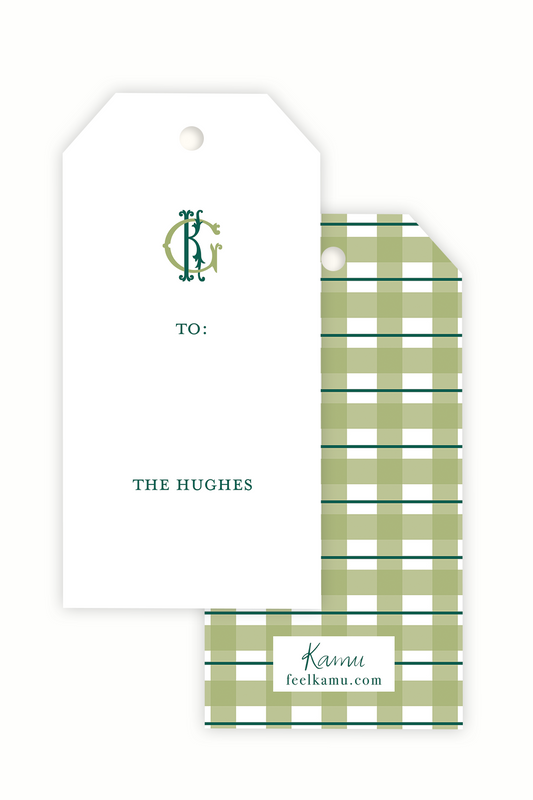 Gingham Monogram Gift Tags