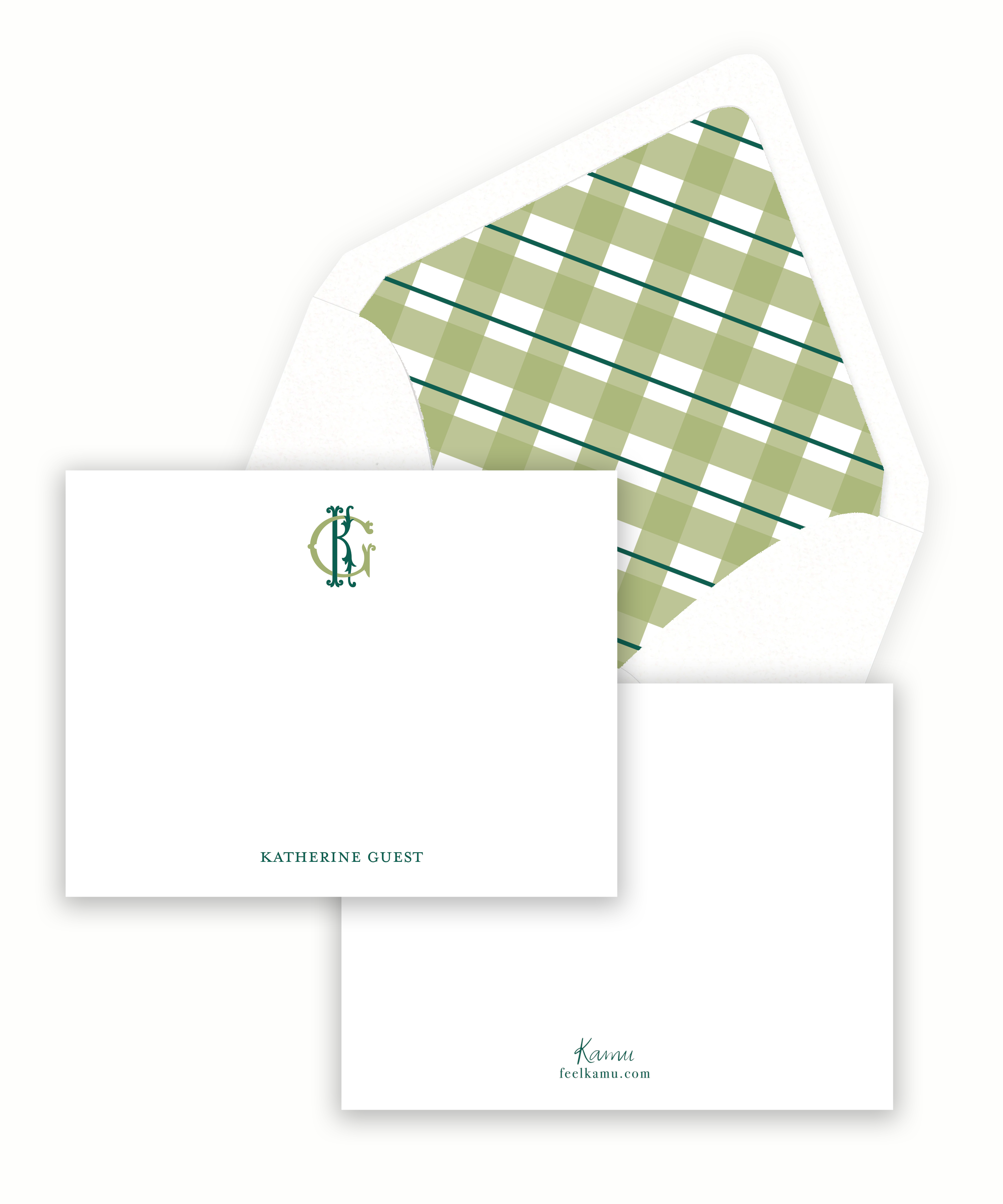 Gingham Monogram Stationery – Leah Guest Hughes