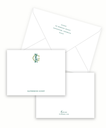 Gingham Monogram Stationery
