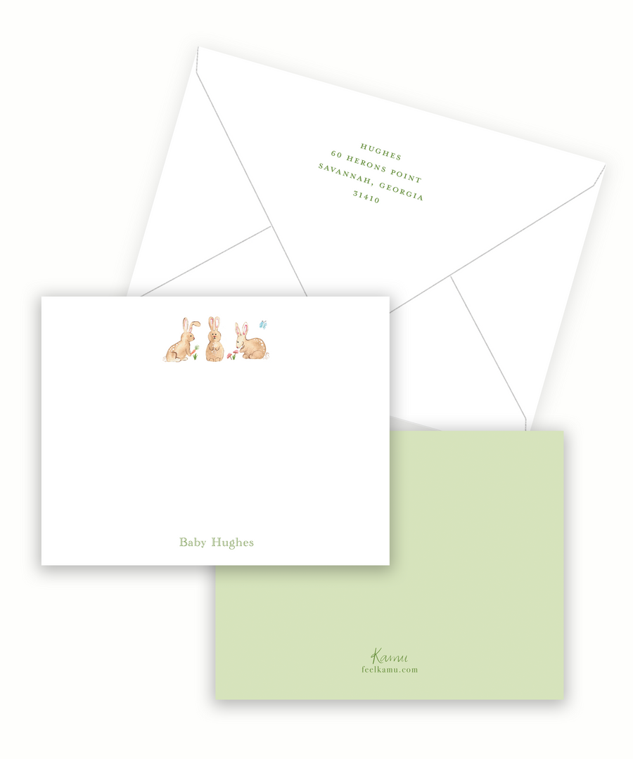 Three Little Bunnies Stationery