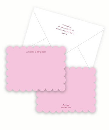 Pink Scalloped Stationery