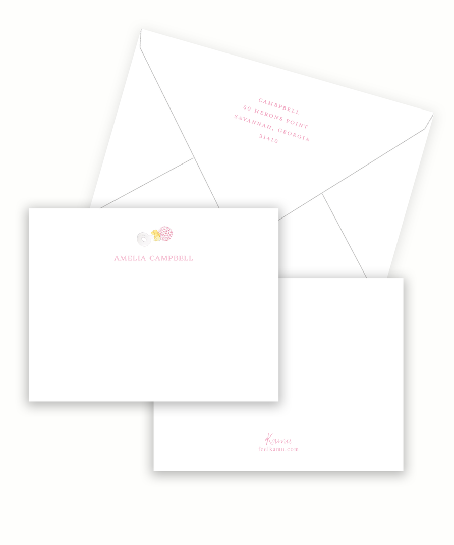 Pink Rattle Stationery