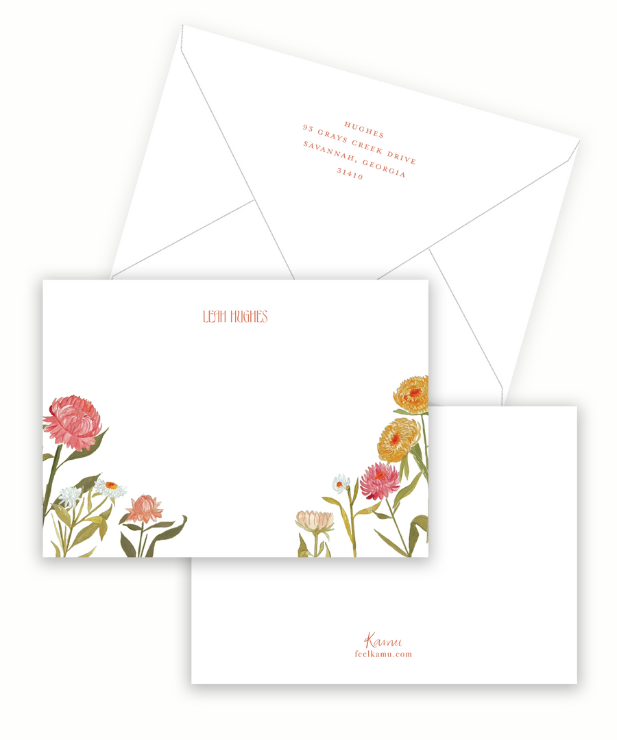 Straw Flower Stationery